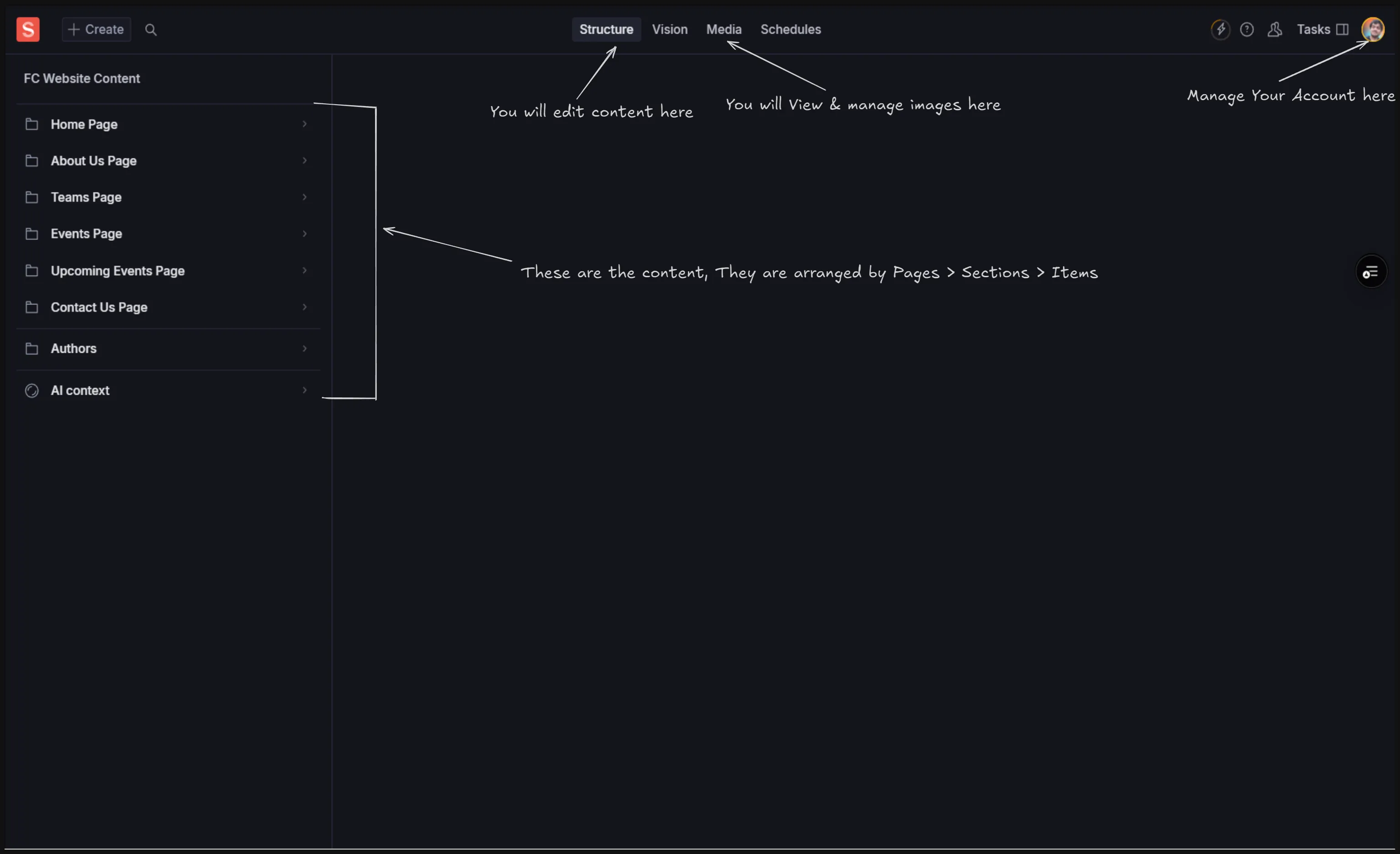 Sanity Studio Structure